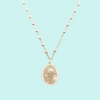 Collana rosario con medaglia PADRE PIO in Argento 925 rodiato con zirconi.