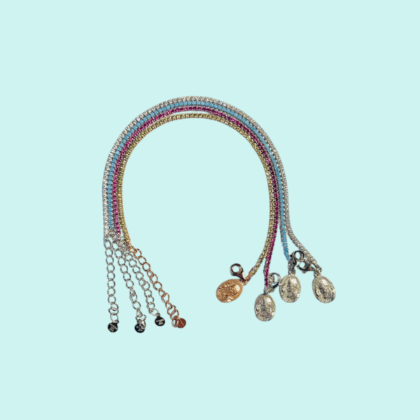 Bracciale Tennis in Argento 925 rosè con micro zirconi gialli e medaglia Padre Pio - Image 2