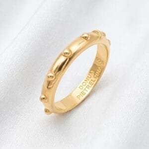 Anello Rosario con decine e TAU in Argento 925 dorato