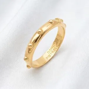 Anello Rosario con decine e TAU in Argento 925 dorato