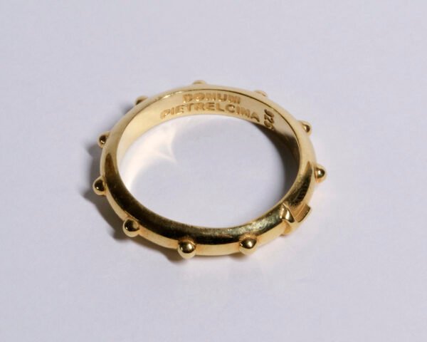 Anello Rosario con decine e TAU in Argento 925 dorato