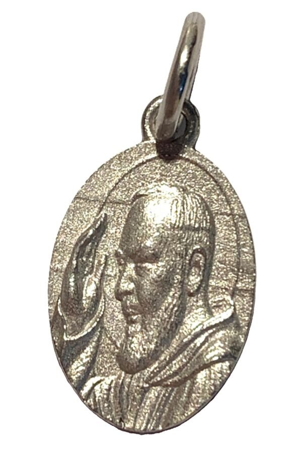 Medaglia ovale in Argento 925 raffigurante il volto di PADRE PIO