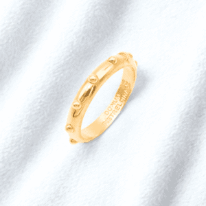 Anello Rosario con decine e TAU in Argento 925 dorato