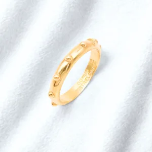 Anello Rosario con decine e TAU in Argento 925 dorato