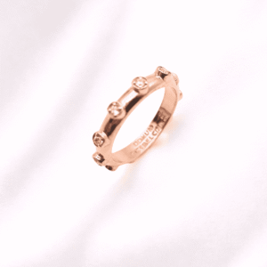 Anello Rosario con decine in zirconi bianchi in Argento 925 rosè