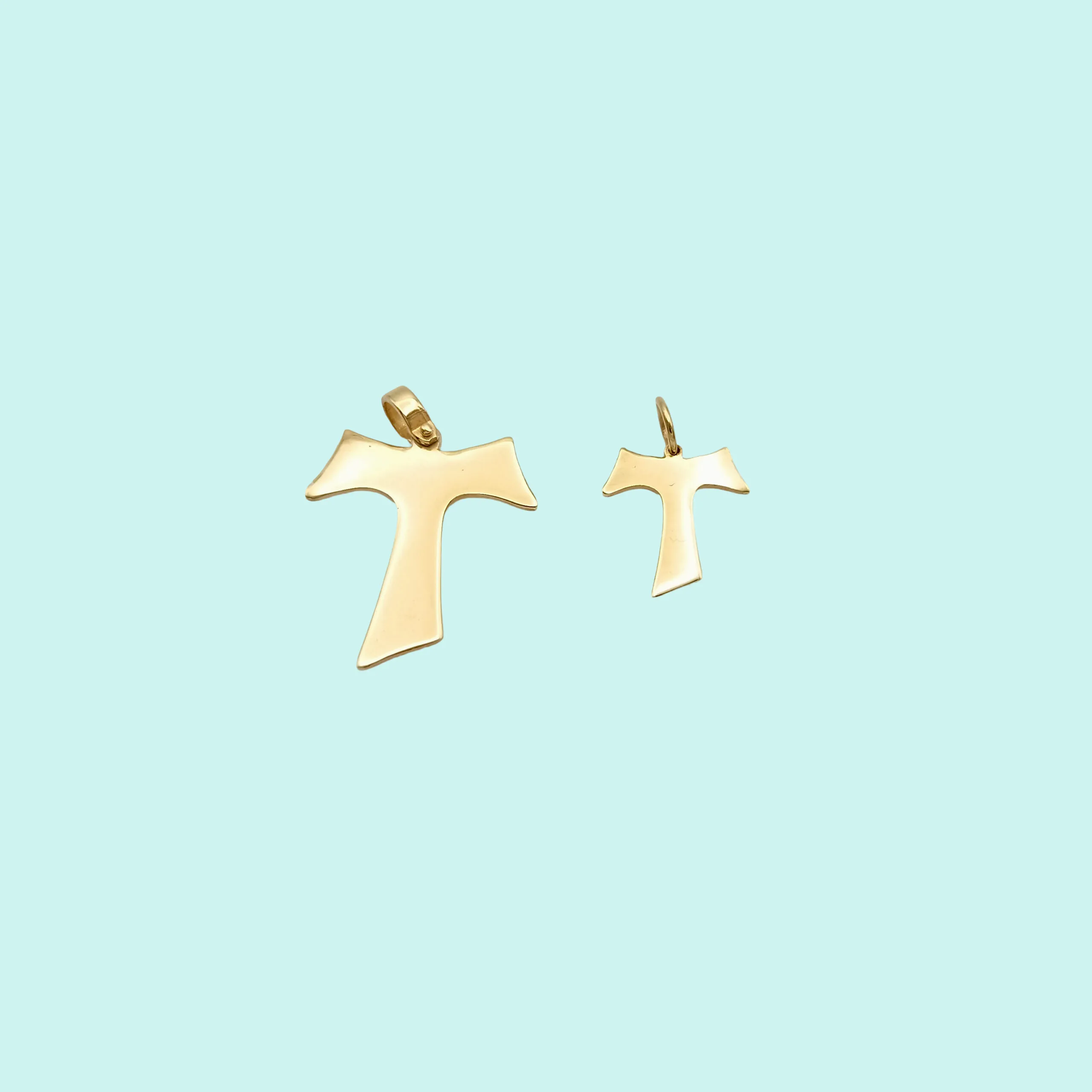 Tau Francescano in Argento 925 placcato in oro giallo. - immagine 2