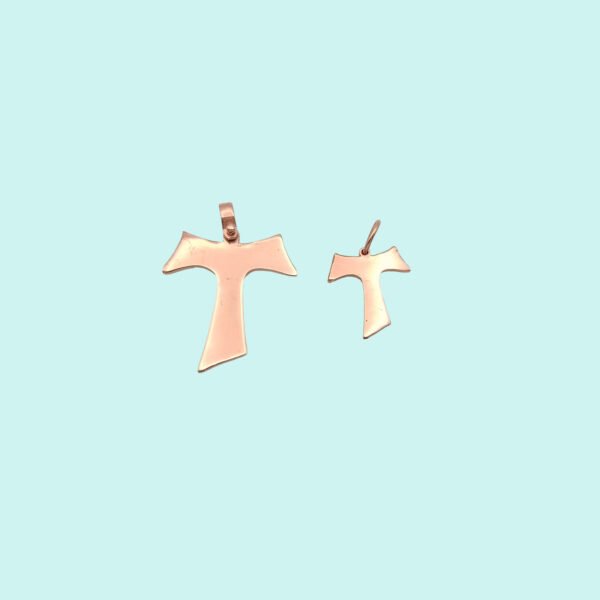 Tau francescano in Argento 925 placcato in oro rosa. - immagine 2
