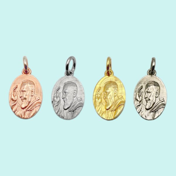 Medaglia volto Padre Pio in Argento 925 rodiato. - Image 3