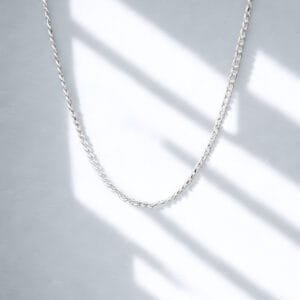 Collana maglia Grumetta in Argento 925 rodiata.