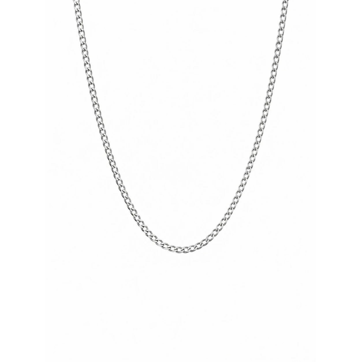 Collana maglia Grumetta in Argento 925 rodiata.
