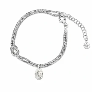 Bracciale Nodo della Fede in Argento 925 e Medaglia Padre Pio.