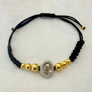 Bracciale modello Scooby-Doo con medaglia Padre Pio con zirconi .